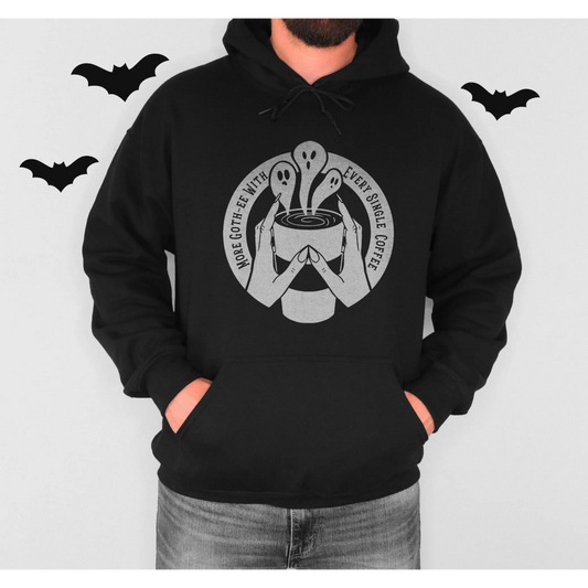More Gothee With Coffee - Ghost Hoodie - The Gothic Stationery Company - Apparel