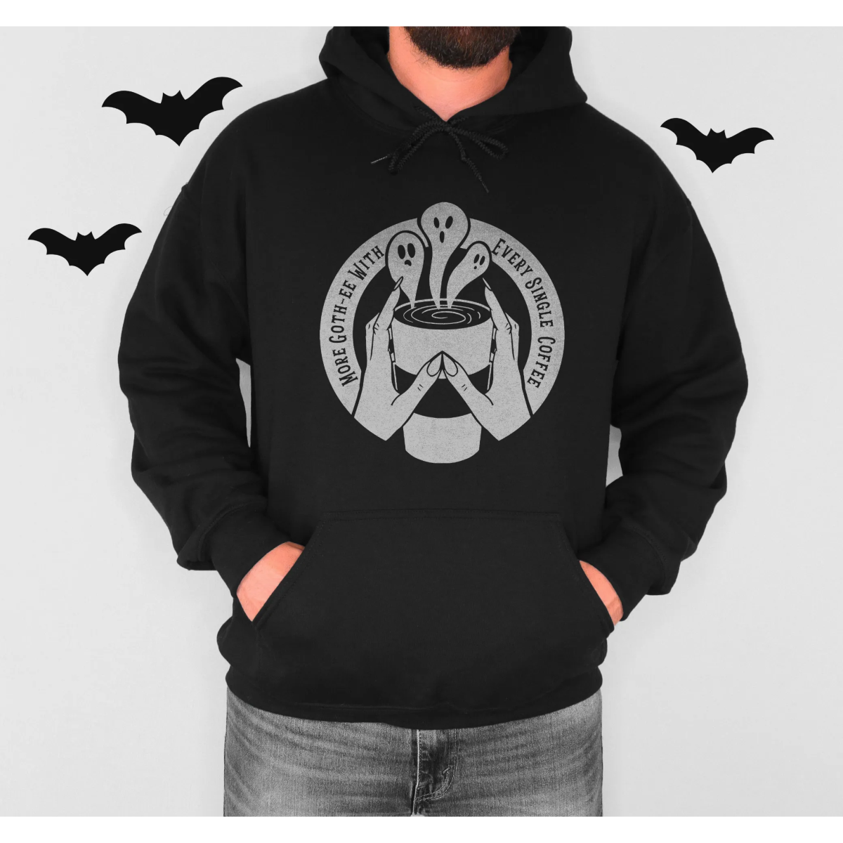 More Gothee With Coffee - Ghost Hoodie - The Gothic Stationery Company - Apparel