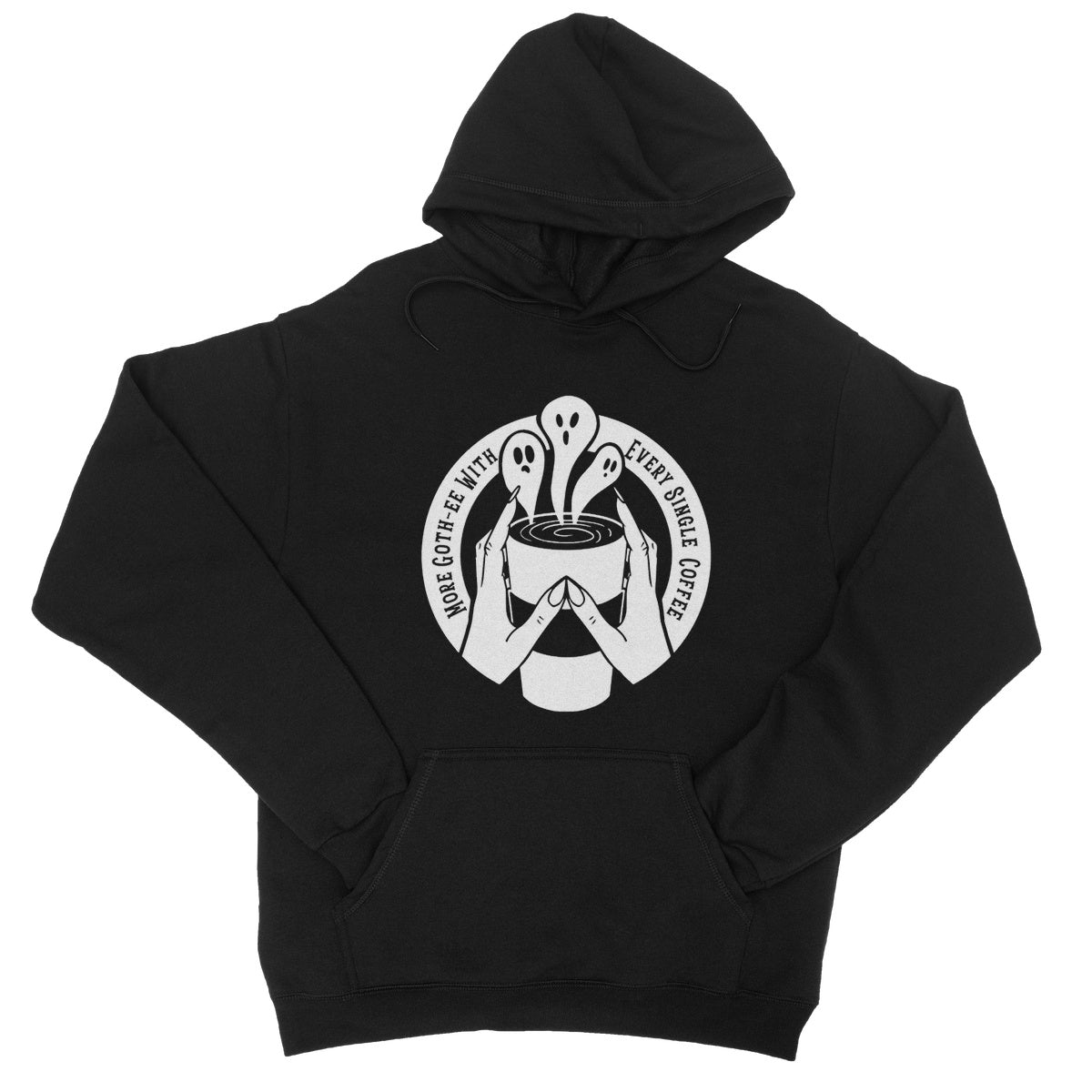 More Goth with coffee - Ghost Hoodie - The Gothic Stationery Company - Apparel