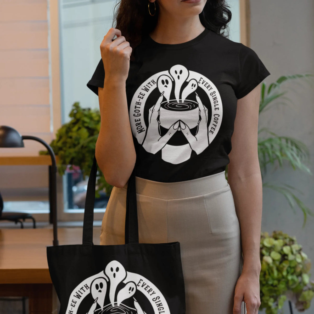 More Gothee With Coffee T-shirt - The Gothic Stationery Company - T-shirt