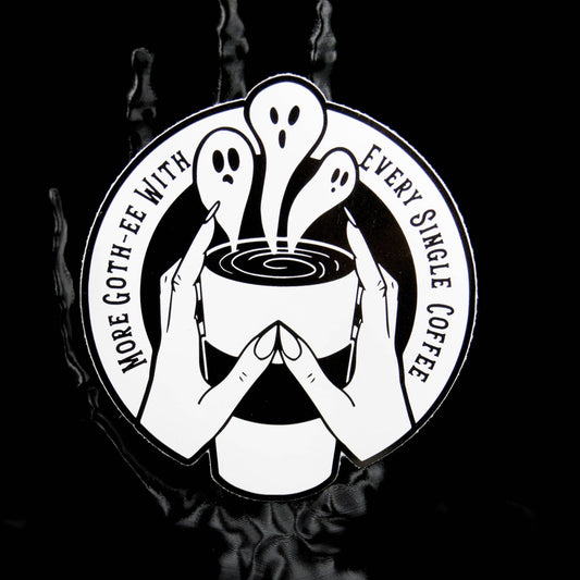 More Gothee With Coffee Vinyl Sticker