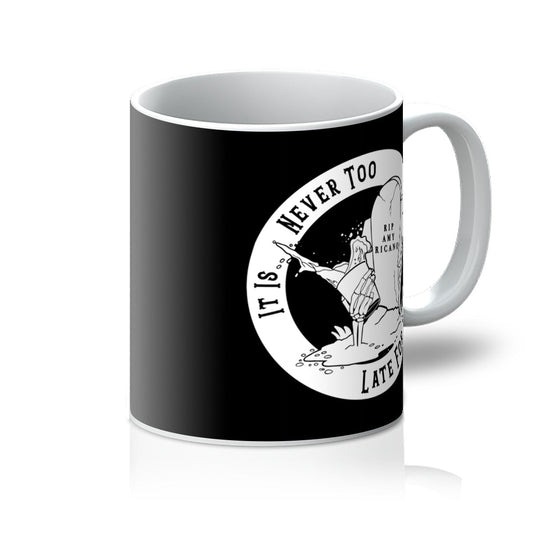 Never Too Late For A Latte Mug - The Gothic Stationery Company - Homeware