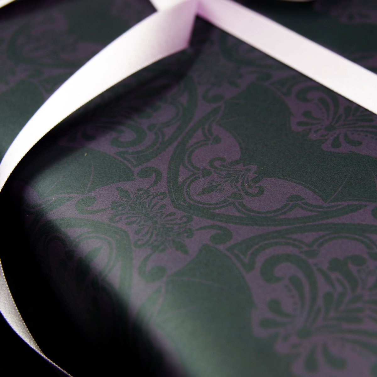 Purple Bat Damask Wrapping Paper - Gothic Gift Wrap - The Gothic Stationery Company - Gift Wrap