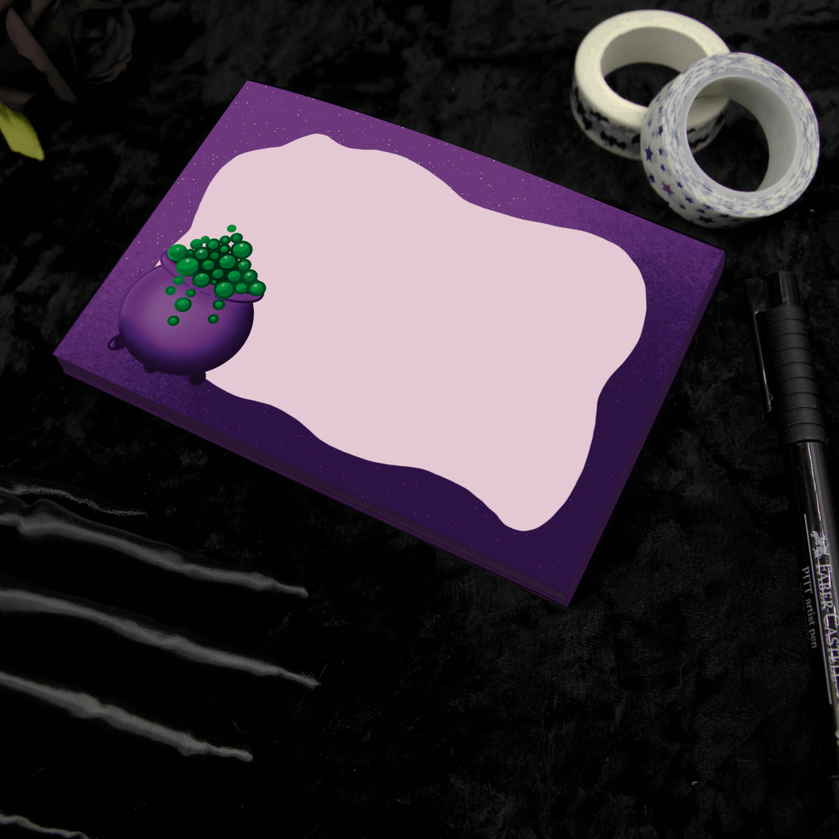 Purple Cauldron Landscape Notepad - The Gothic Stationery Company - Notepads