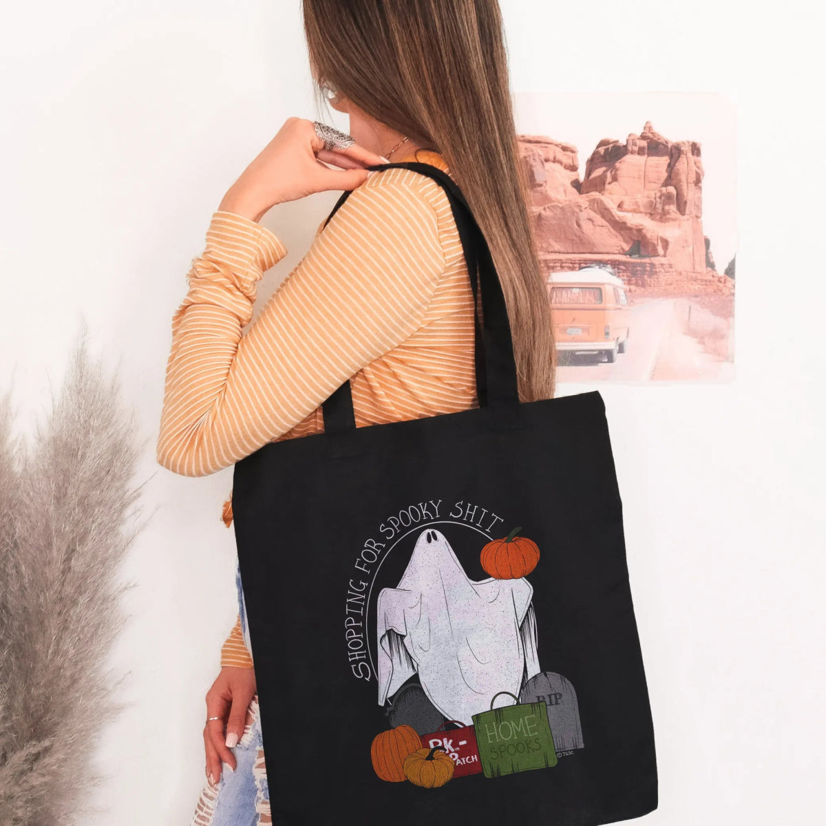 Shopping For Spooky Sh*t Canvas Tote Bag - The Gothic Stationery Company - Homeware