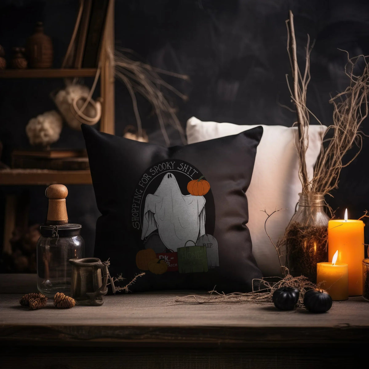 Shopping For Spooky Sh*t Cushion - The Gothic Stationery Company - Homeware