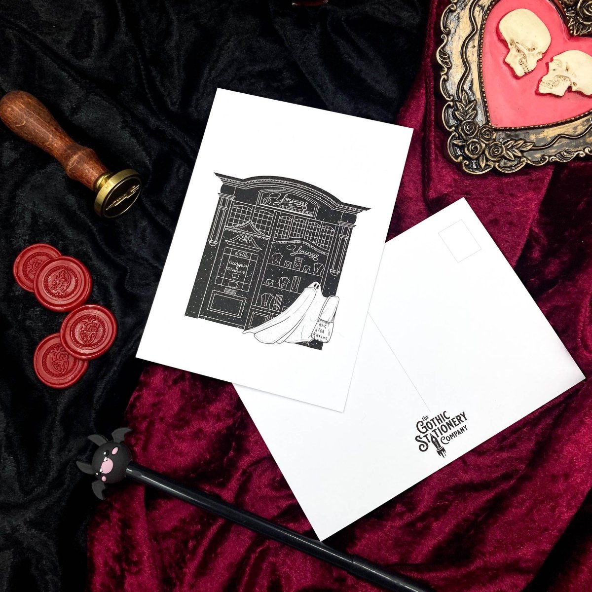 Shopping Ghost Of Whitby Postcard Print - The Gothic Stationery Company - Postcard