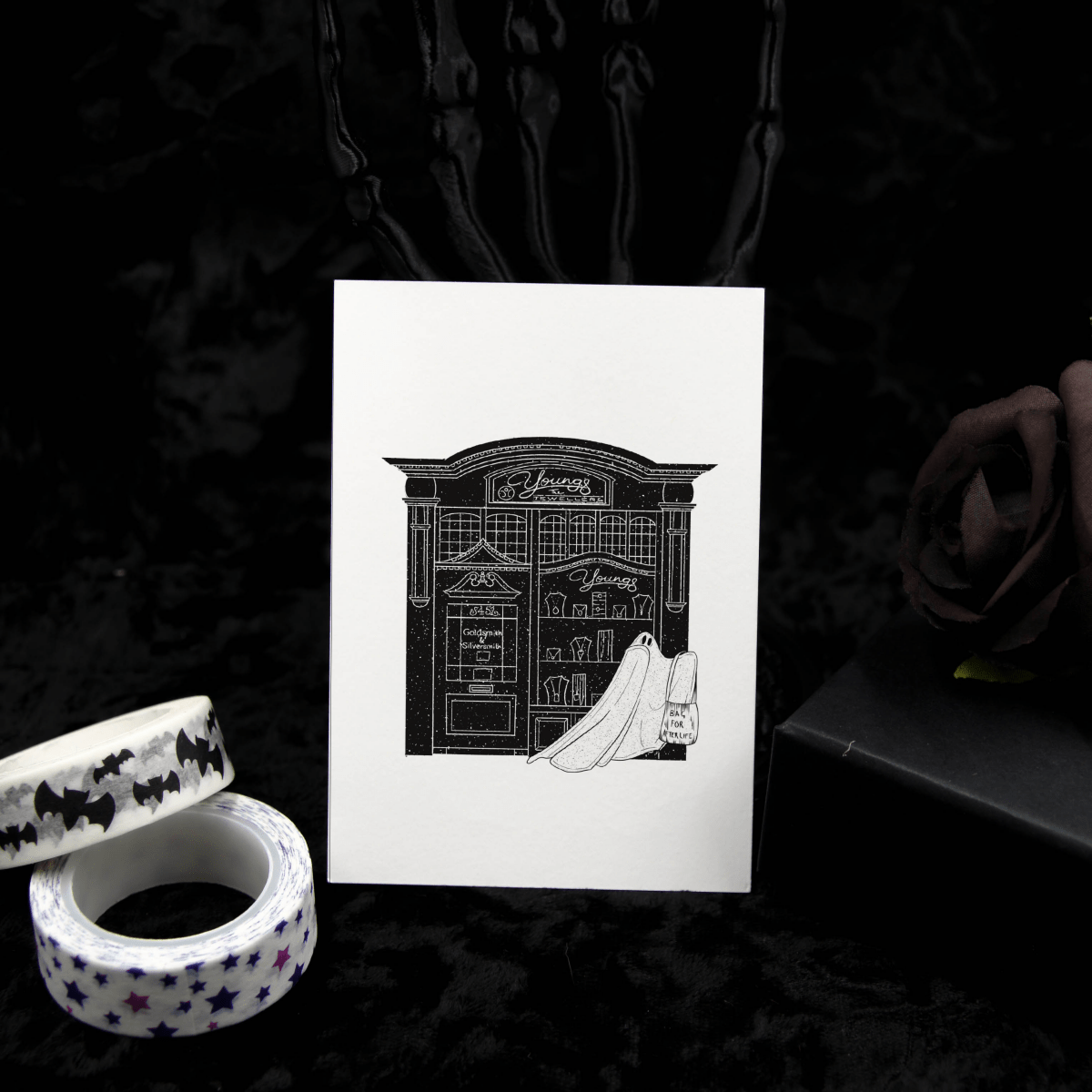 Shopping Ghost Of Whitby Postcard Print - The Gothic Stationery Company - Postcard