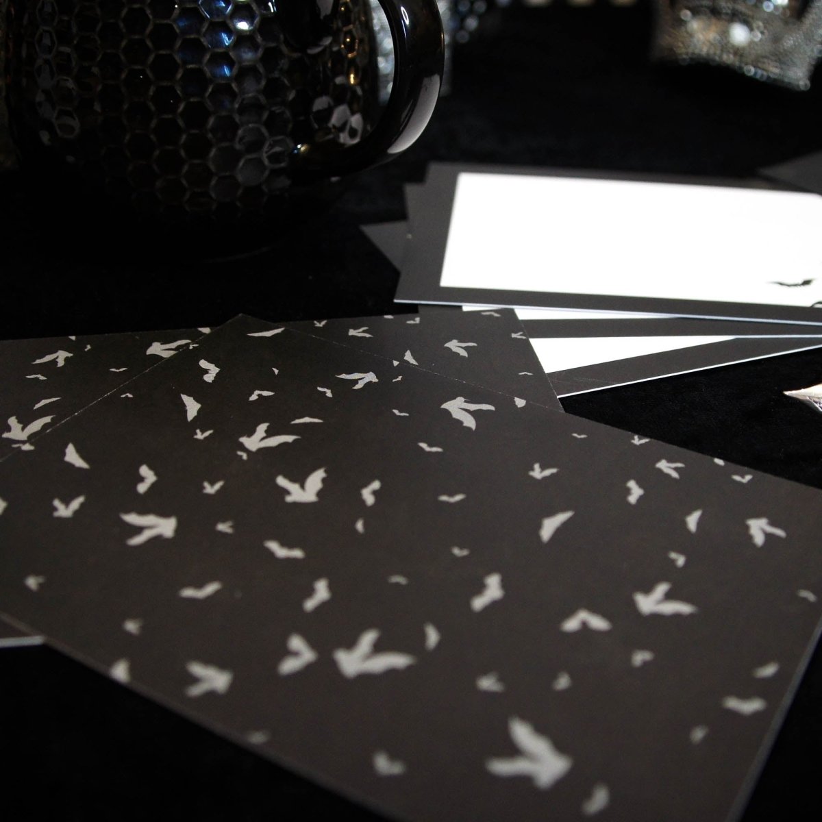 Simple Bat Notecard Writing Set | Grim & Proper - The Gothic Stationery Company - Writing Set