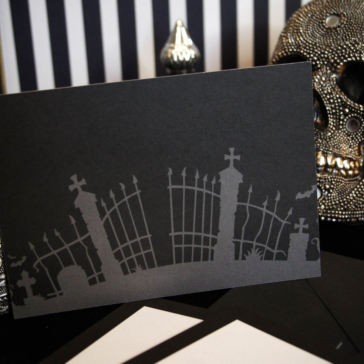 Simple Graveyard Notecard Writing Set | Grim & Proper - The Gothic Stationery Company - Writing Set