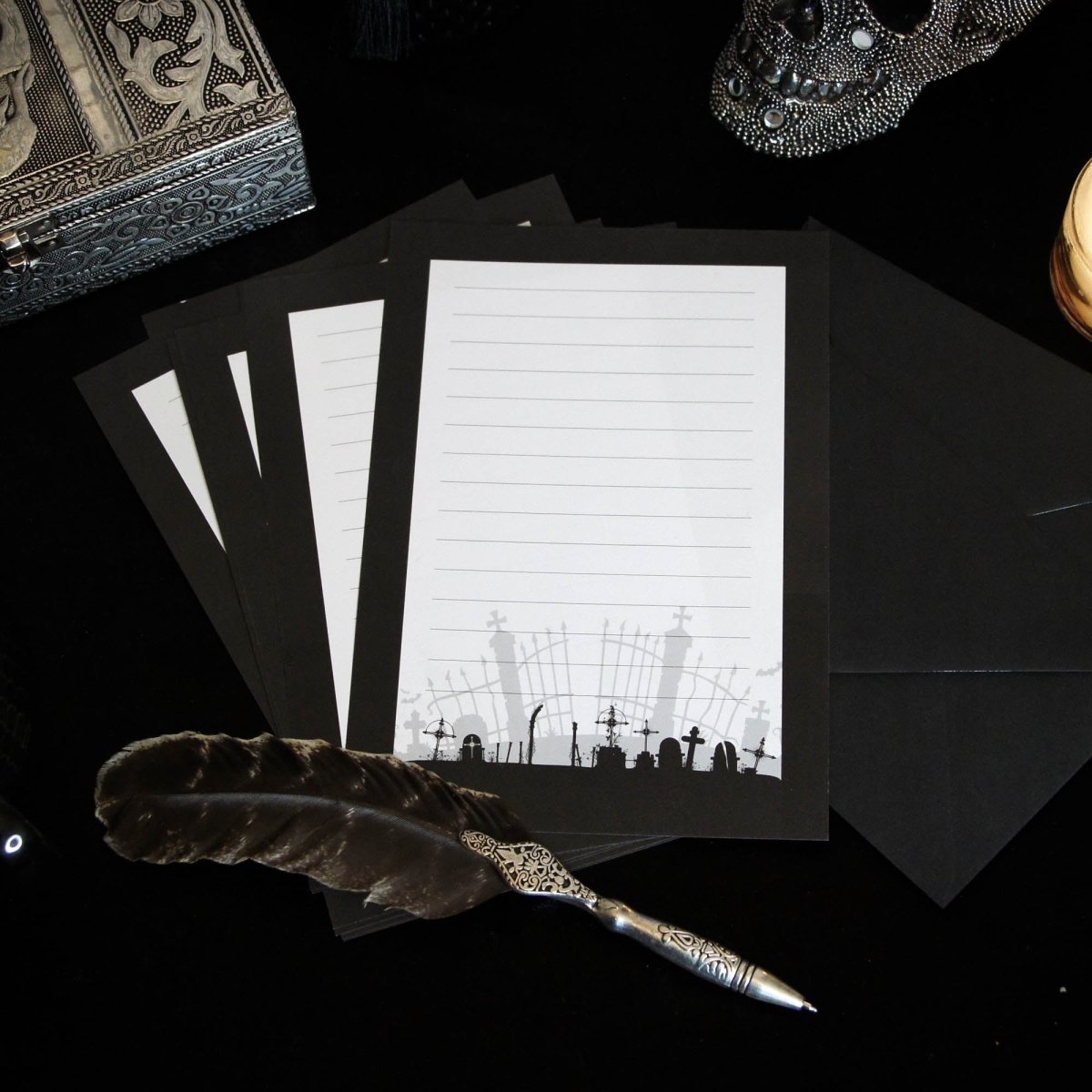 Simple Graveyard Writing Set | Grim & Proper - The Gothic Stationery Company - Writing Set