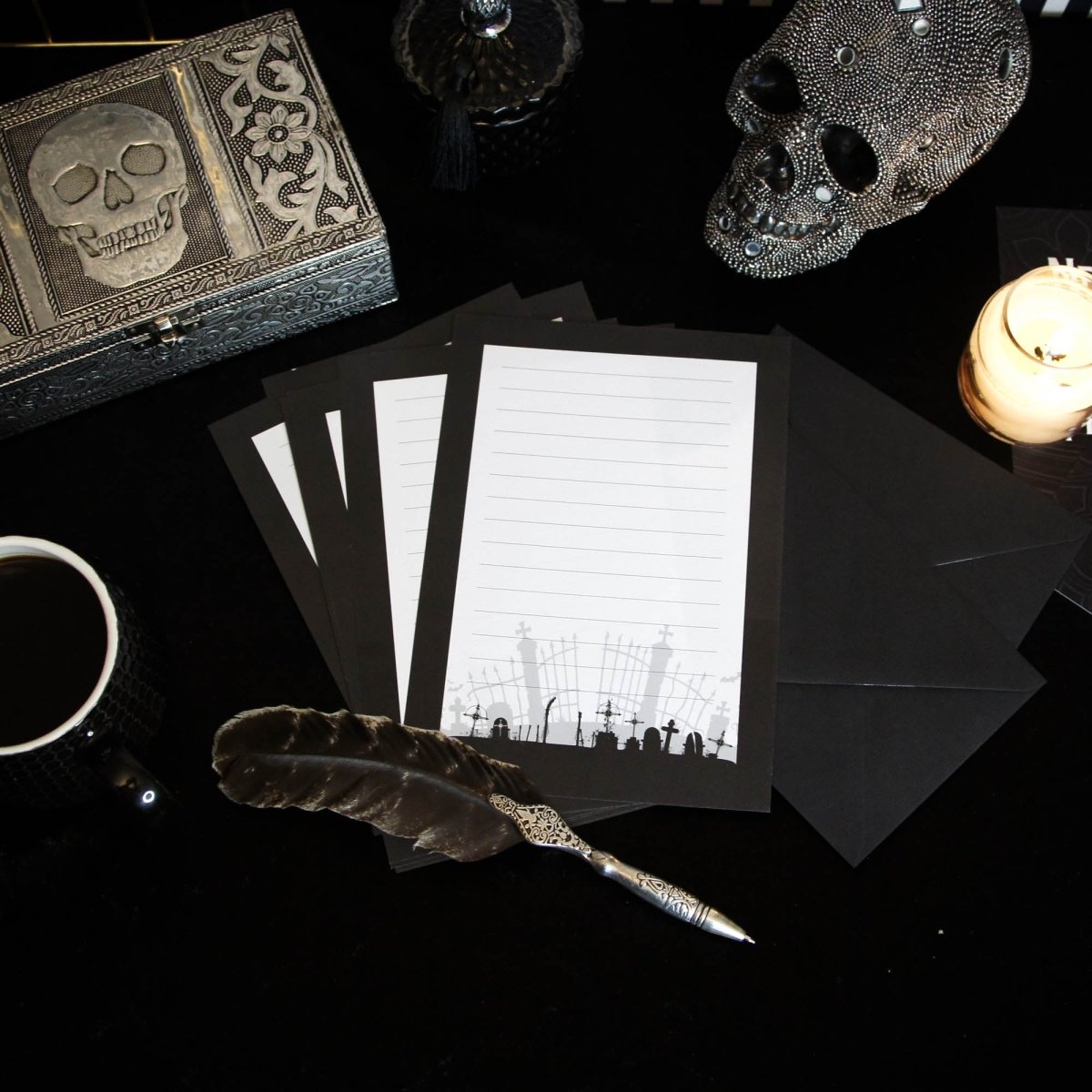 Simple Graveyard Writing Set | Grim & Proper - The Gothic Stationery Company - Writing Set
