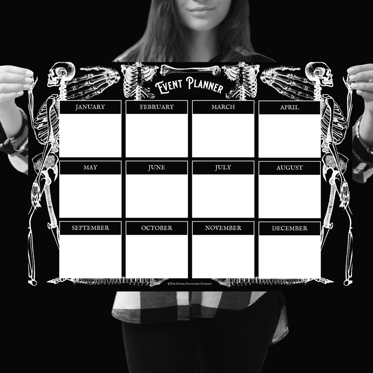 Skeleton Birthday & Anniversary Wall Planner - Event Planner - The Gothic Stationery Company - Wall Planner