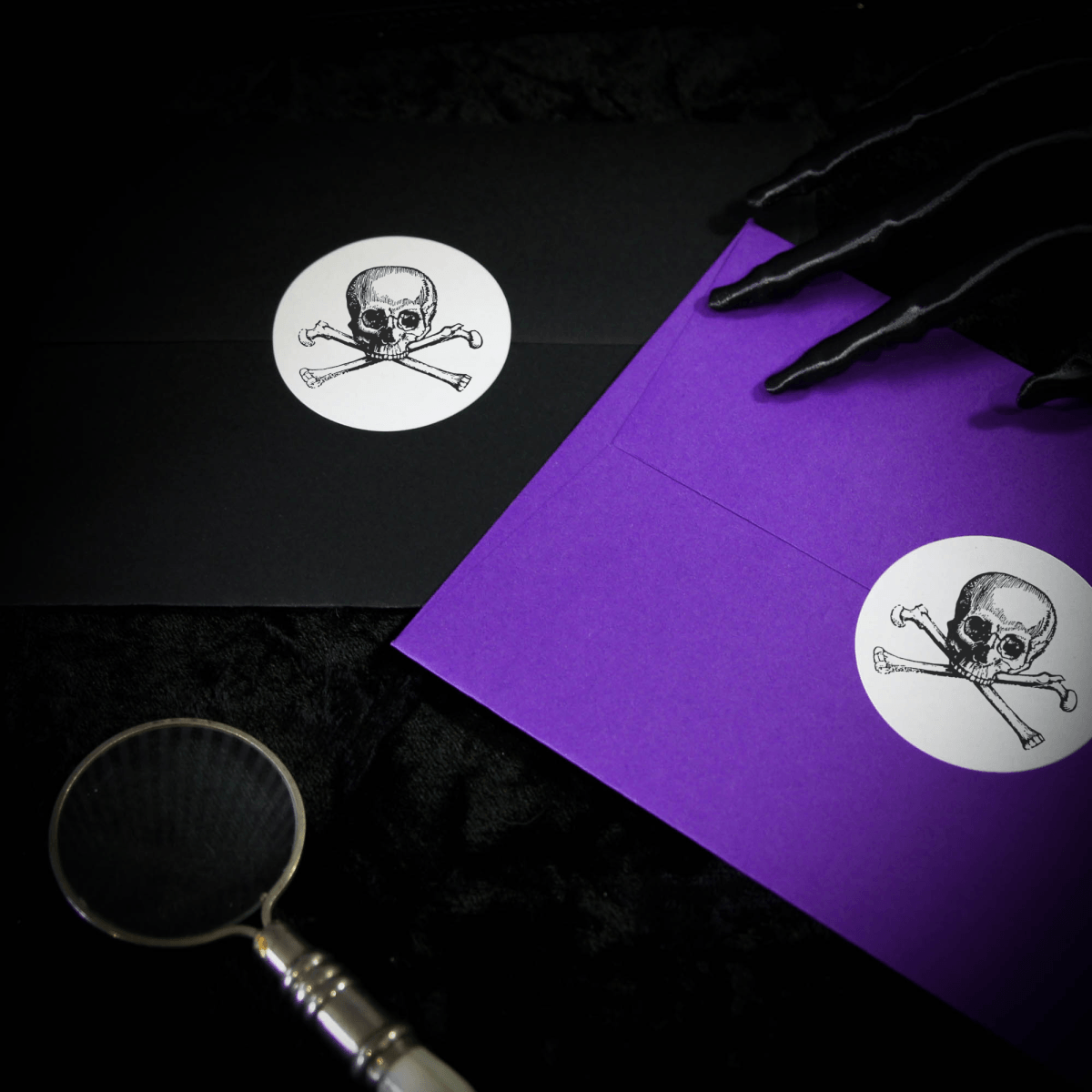 Skull And Crossbones Round Recycled Paper Stickers - The Gothic Stationery Company - Stickers