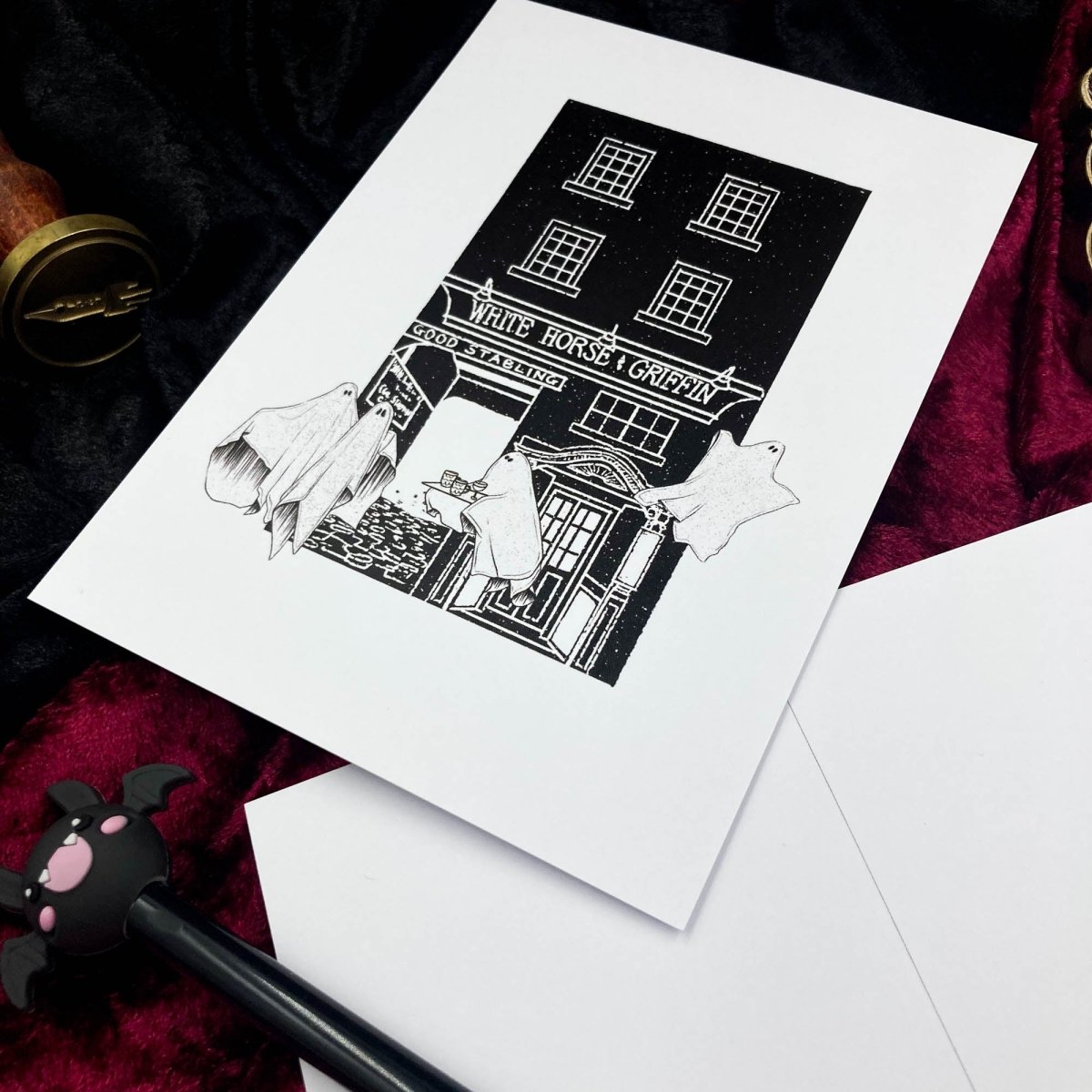 The Haunting Of The White Horse And Griffin Whitby Postcard Print - The Gothic Stationery Company - Postcard