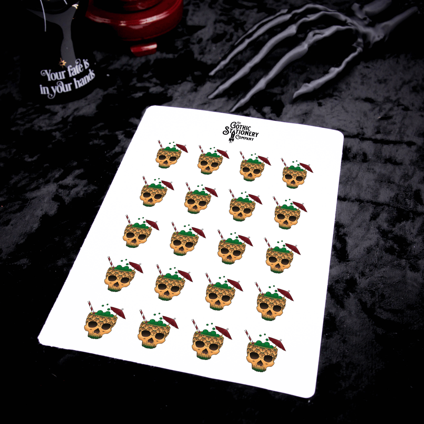 Tiki Skull Cocktail Decorative Planner Sticker Sheet