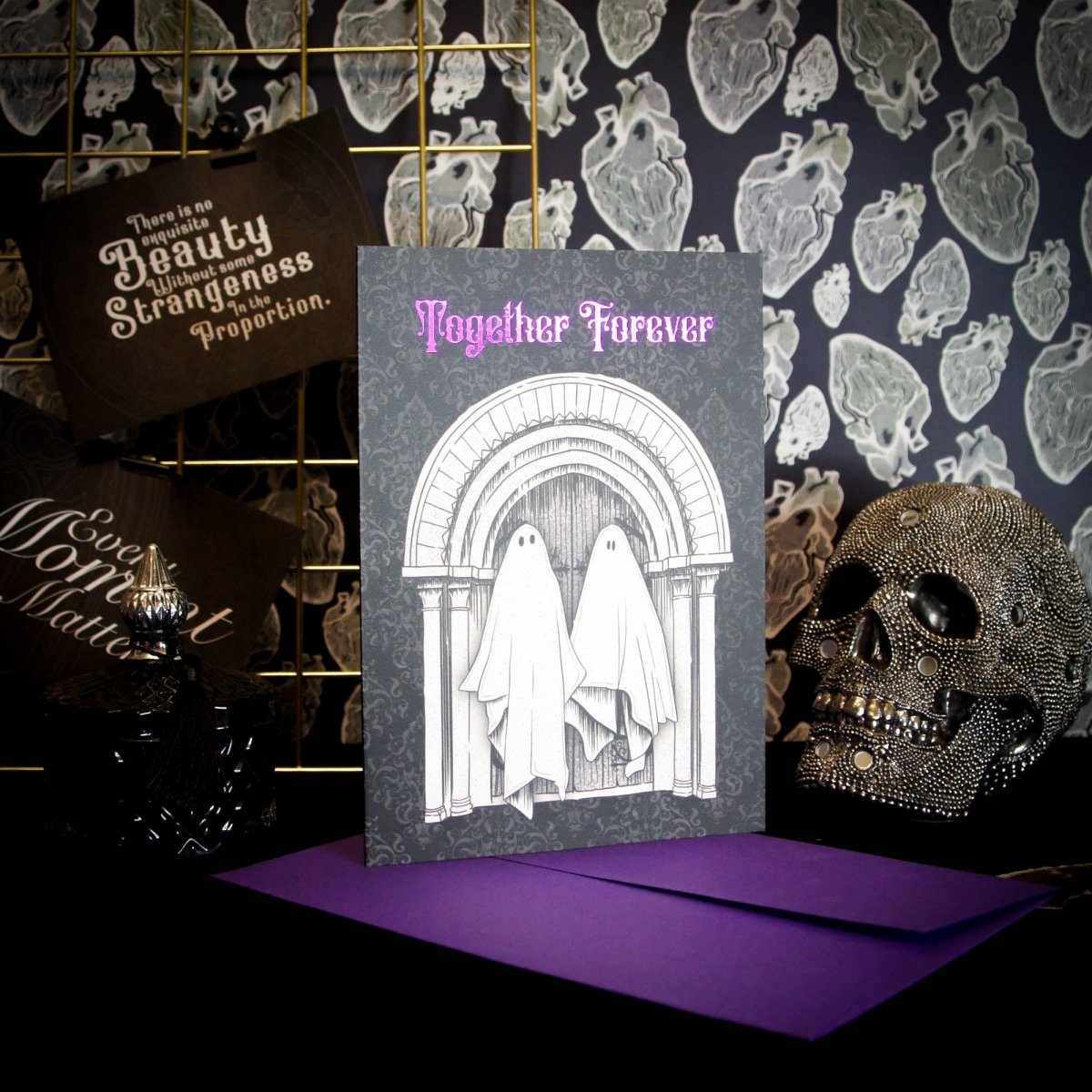 Together Forever Ghost Greetings Card - Gothic Wedding Anniversary