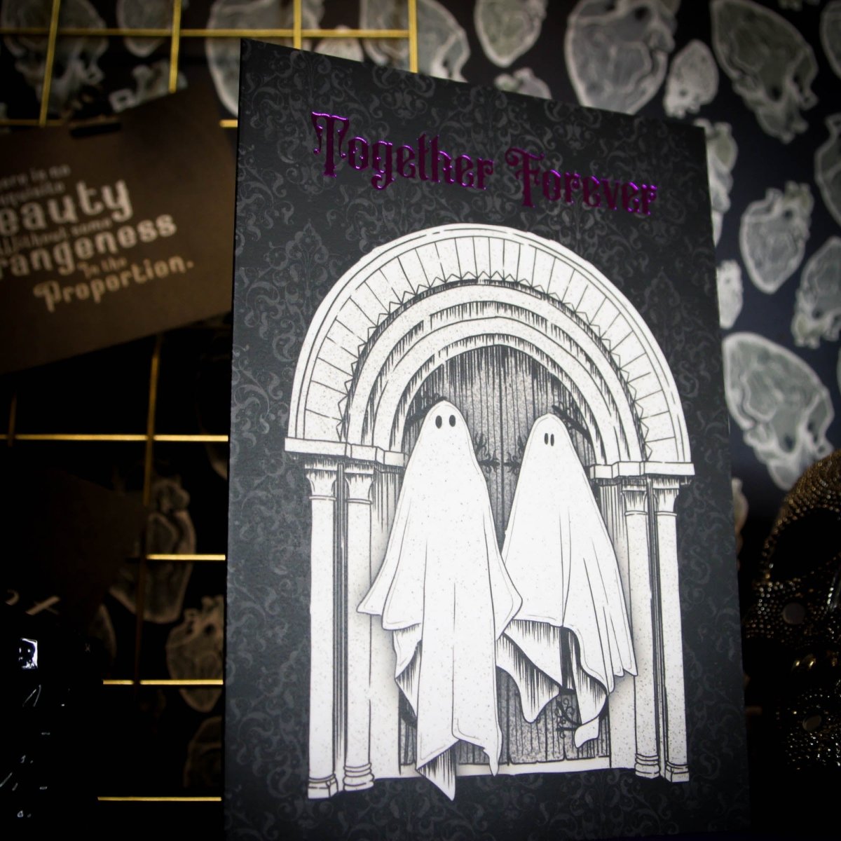 Tarjeta de felicitación Together Forever Ghost - Aniversario de boda gótico