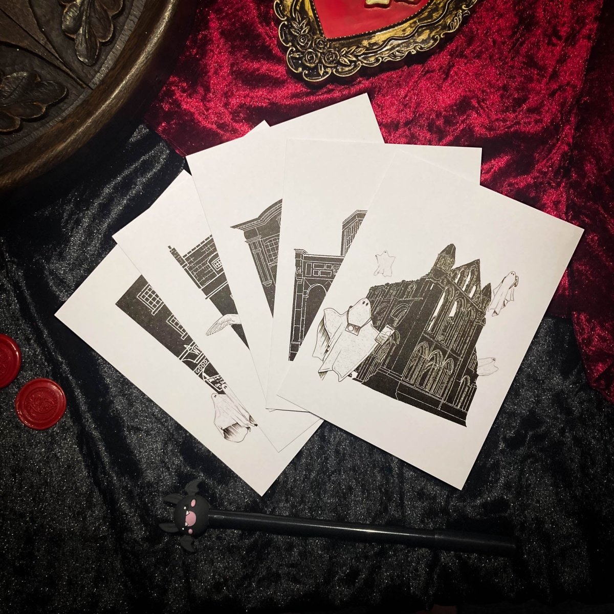 Whitby Is Haunted 5 Postcard Set - The Gothic Stationery Company - Postcard