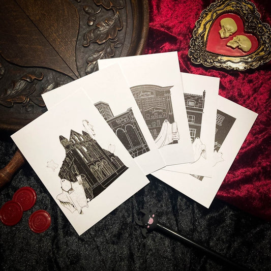 Whitby Is Haunted 5 Postcard Set - The Gothic Stationery Company - Postcard