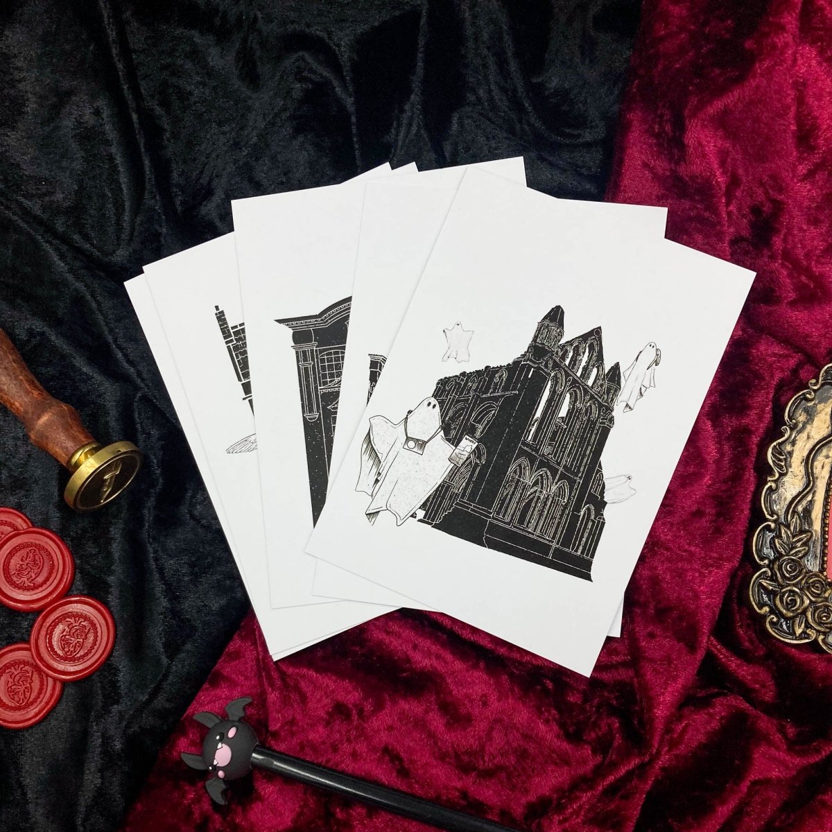 Whitby Is Haunted 5 Postcard Set - The Gothic Stationery Company - Postcard