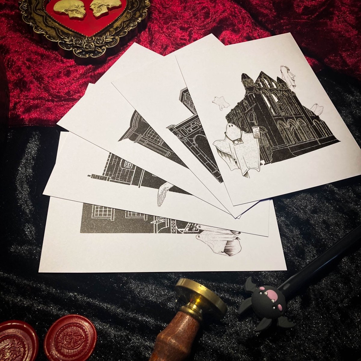 Whitby Is Haunted 5 Postcard Set - The Gothic Stationery Company - Postcard